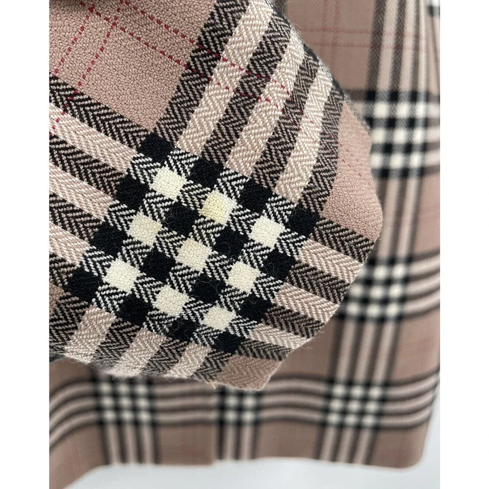 Pendleton Vintage Nova Check Tartan Plaid Wool Long Sleeve Button Blazer Size 14